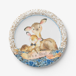 Tischdecken aus Papier Jungen Waldhirsch Baby-Part Pappteller