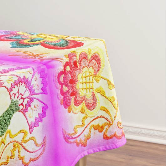 Tischdecken aus rosa Palmen (Beispiel)