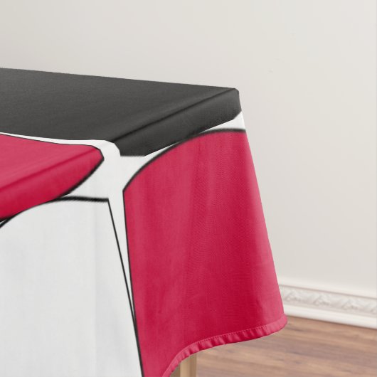 Tischdecken aus schwarzem, rotem und weißem Fisch (Beispiel)