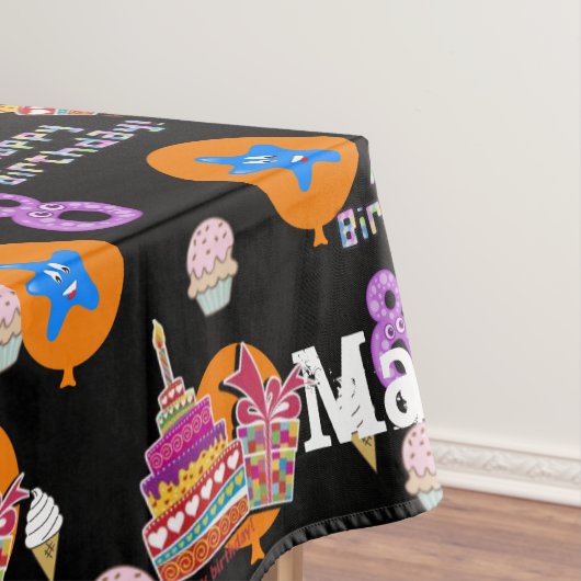 Tischdecken, Happy 8. Geburtstag, #8 Black Tischdecke (Beispiel)