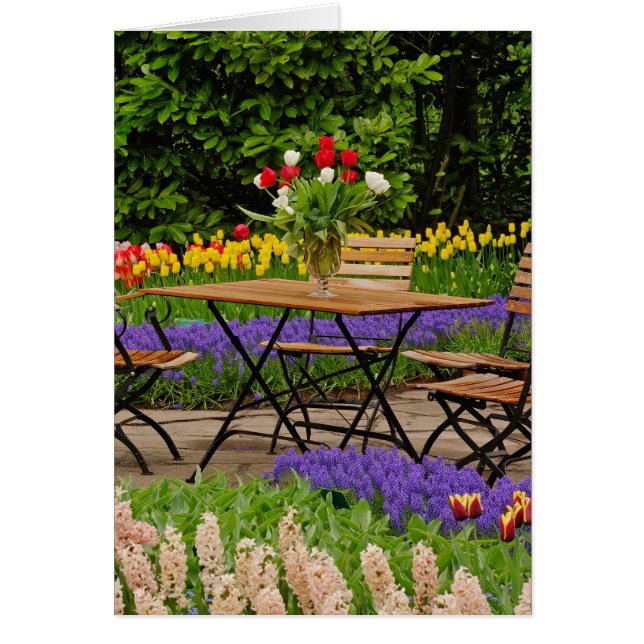 Tischdecken im Garten, Keukenhof Gardens, (Vorne)