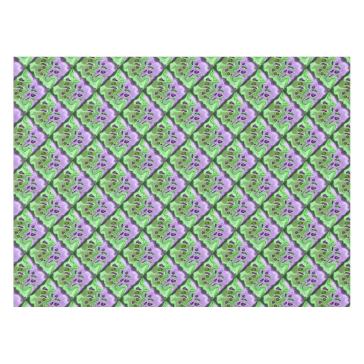Tischdecken mit lila und grünen Abstrakten Quadrat (Vorderseite (Horizontal))
