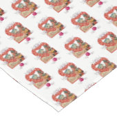 Tischdecken-Valentinstag-Kätzchen Tischdecke (Schrägansicht)