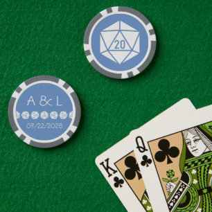 Tischdekoration Chic in Periwinkle Pokerchips