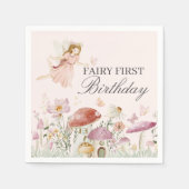 Tischdekoration der Fairy First Birthday Party Serviette (Vorderseite)