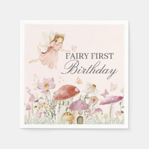 Tischdekoration der Fairy First Birthday Party Serviette
