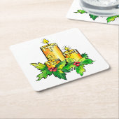 Tischdekoration des Gelben Winter-Party Rechteckiger Pappuntersetzer (angewinkelt)