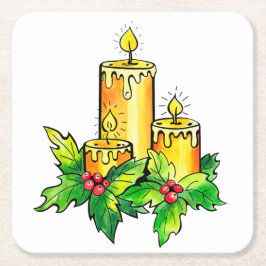 Tischdekoration des Gelben Winter-Party Rechteckiger Pappuntersetzer