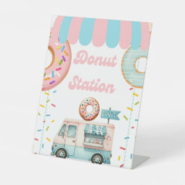 Tischdekoration für Lebensmittel - Donut-Station  Sockelschild