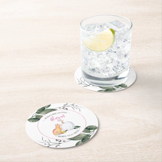 Tischdekoration Herbstdusche Runder Pappuntersetzer (Vor Ort)