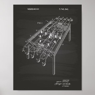 Tischfußballspiel 1973 Patentkunst Tafelbild Poster