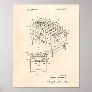 Tischfußballspiel 1975 Patent Kunst Alte Pepper Poster