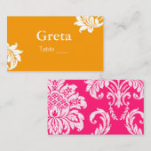 Tischhalter für Rosa und Orange-Damast-Platzkarten Platzkarte (Vorne/Hinten)