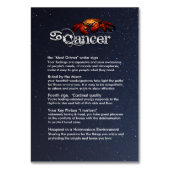 Tischkarte für das Krebscenter Tischnummer (Rückseite)