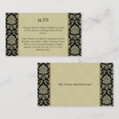 Tischkarte für den schwarzen und den ElfenbeinDama Platzkarte (Vorne/Hinten)