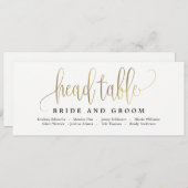 Tischkarte für den Sitzplan - Schöne Kalligrafie Einladung (Vorne/Hinten)