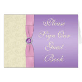 Tischkarte für Lavendel, Rosa und Elfenbeinfarben, (Vorderseite (Horizontal))