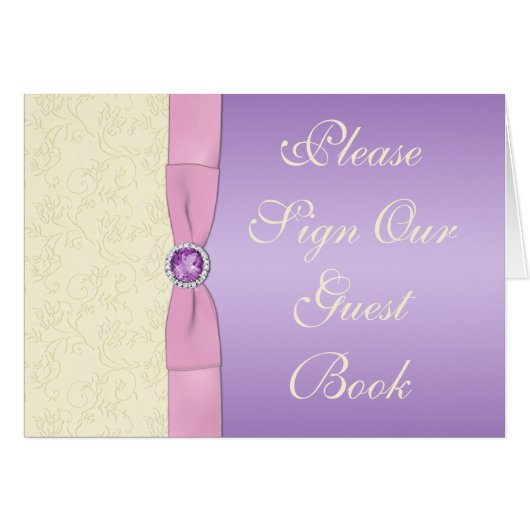 Tischkarte für Lavendel, Rosa und Elfenbeinfarben, (Vorderseite (Horizontal))