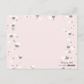 Tischkarte für rosa Herzen und Punkte Postkarte (Rückseite)