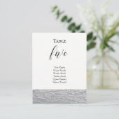 Tischkarte für Schwarz und Weiß Postkarte (Stehend Vorderseite)