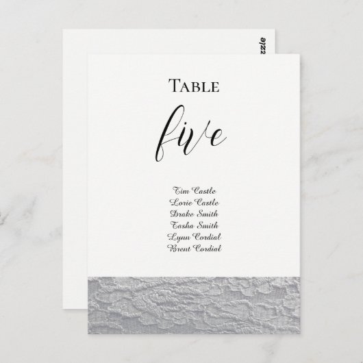 Tischkarte für Schwarz und Weiß Postkarte (Vorne/Hinten)