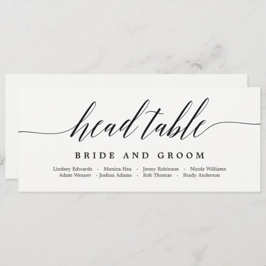 Tischkarte für Sitzplätze - Modernes Skript Einladung (Vorne/Hinten)