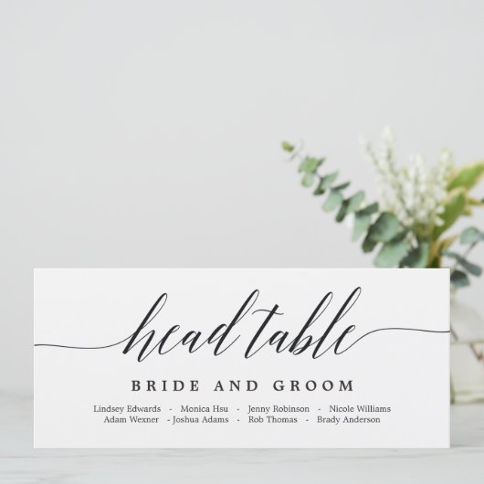 Tischkarte für Sitzplätze - Modernes Skript Einladung (Stehend Vorderseite)