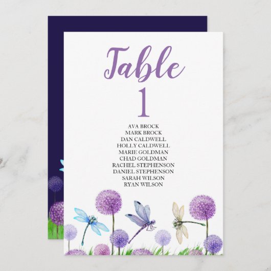 Tischkarte für Sitzplätze Schöne Kalligrafie Einladung (Vorne/Hinten)