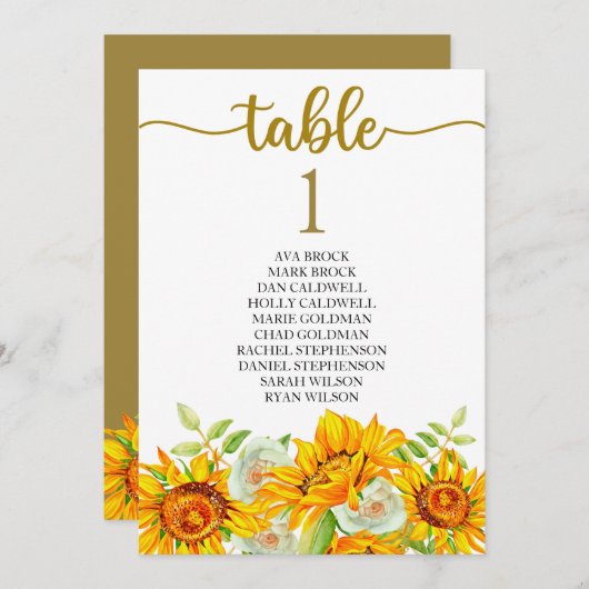 Tischkarte für Sitzplätze Schöne Kalligrafie Einladung (Vorne/Hinten)