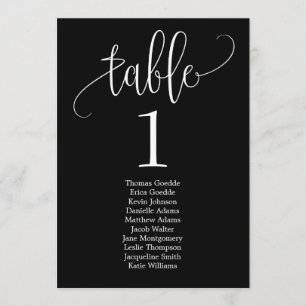 Tischkarte für Sitzplätze Schöne Kalligrafie Einladung