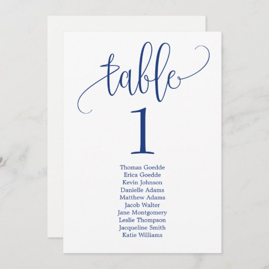Tischkarte für Sitzplätze Schöne kalligraphische M Einladung (Vorne/Hinten)