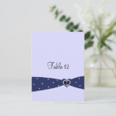 Tischkarte mit blauem Ribbon Postkarte (Stehend Vorderseite)