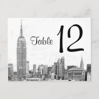Tischkarte NYC Skyline Etched 01