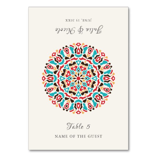 Tischkarte Tischnummer (Vorderseite)