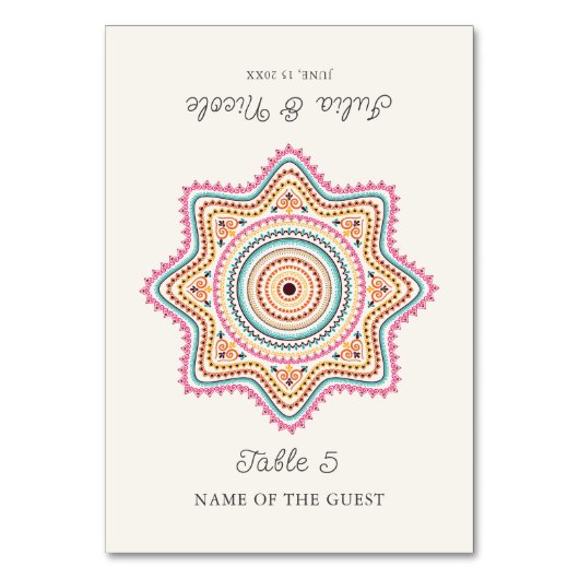 Tischkarte Tischnummer (Vorderseite)