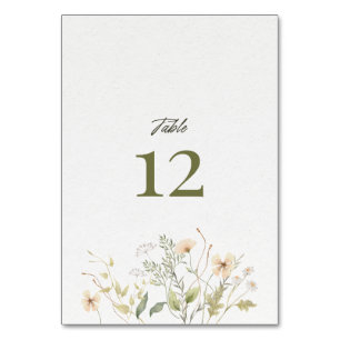 Tischkarte Tischnummer