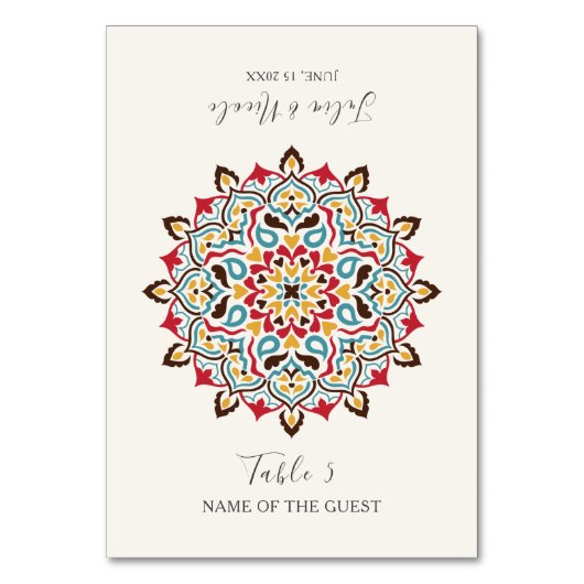 Tischkarte Tischnummer (Vorderseite)