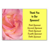 Tischkarten Danke an unsere Sponsoren Pink Yellow (Rückseite)