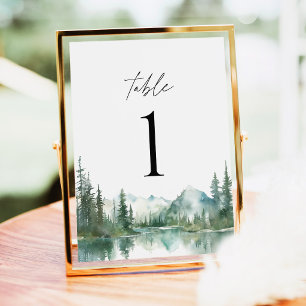 Tischkarten für Hochzeiten im Wald am Bergsee
