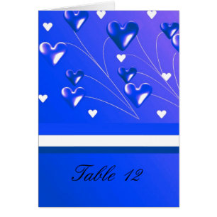 Tischkarten im Blauherzen-Design