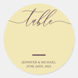 Tischkarten Midnight Fig & Champagne Script Runder Aufkleber