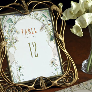 Tischkarten mit Gänseblümchen Vintage Art Nouveau Einladung
