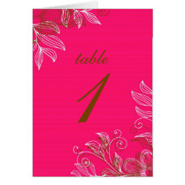 Tischkarten mit rosa und braunen Blumen