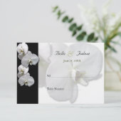 Tischkarten mit weißer Orchidee Einladung (Stehend Vorderseite)