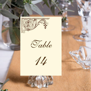 Tischkarten-Nummer Hochzeit Vintage Tischnummer