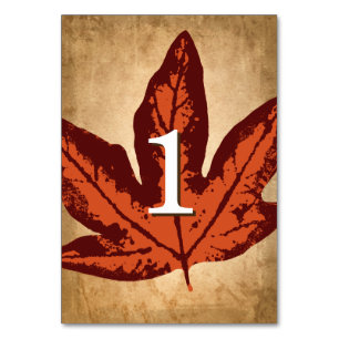 Tischkarten vom Herbst   Rustikale Hochzeiten im H Tischnummer