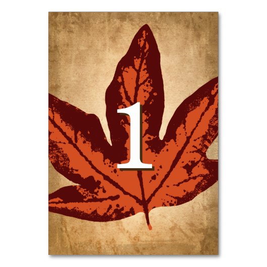 Tischkarten vom Herbst | Rustikale Hochzeiten im H Tischnummer (Rückseite)