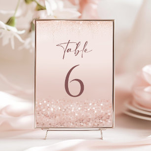 Tischkarten zum 18. Geburtstag mit Rose Gold Glitt RSVP Karte