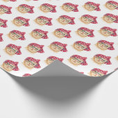 Tischkatze mit Brille Geschenkpapier (Ecke)