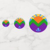 Tischkonfetti mit der Flagge von Manitou Springs, Konfetti (Rückseiten)